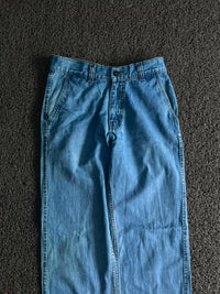 Vintage Light Blue Wide Leg Denim Jeans
Classic Relaxed Fit | Straight Wide Leg | Thrifted Denim Pants ⚠️ Small Stains