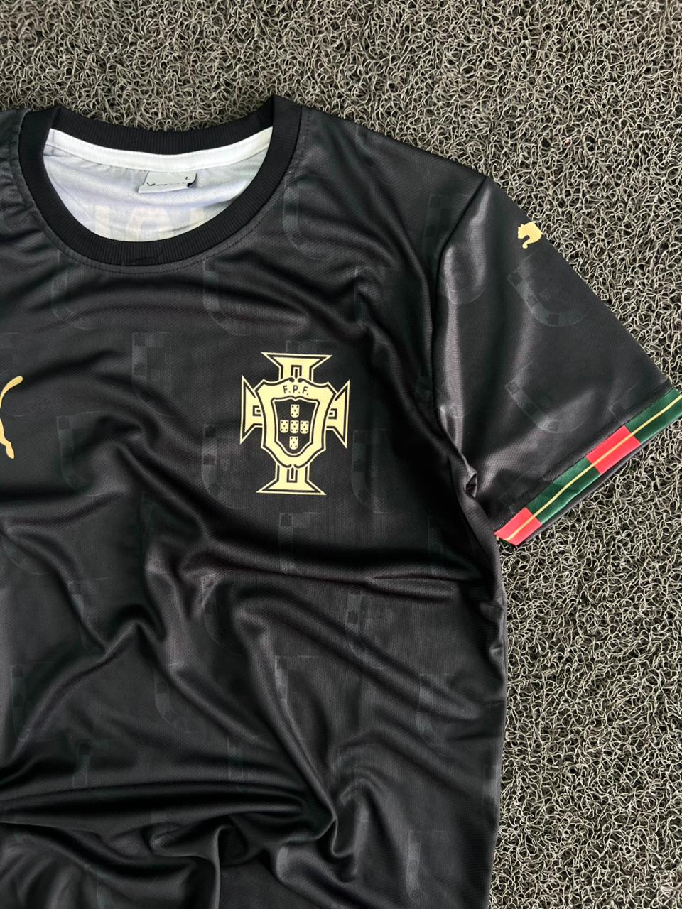 Portugal Black Away Football Jersey – Ronaldo #7 | Premium Fan Edition