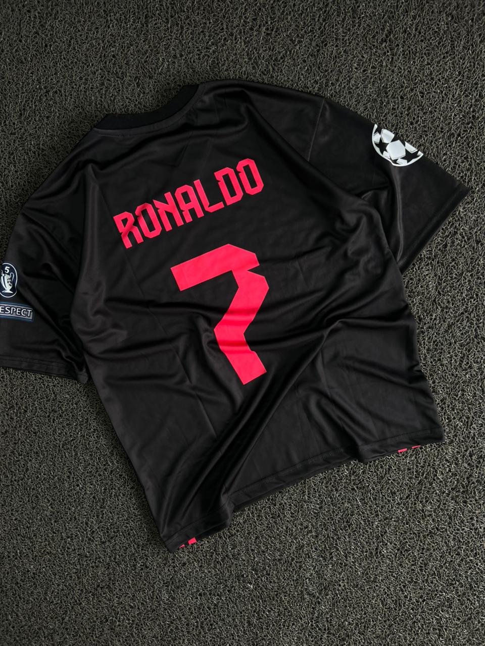 Real Madrid 2020/21 Black Third Jersey – Cristiano Ronaldo #7 | UCL Edition Five Sleeve Jersey