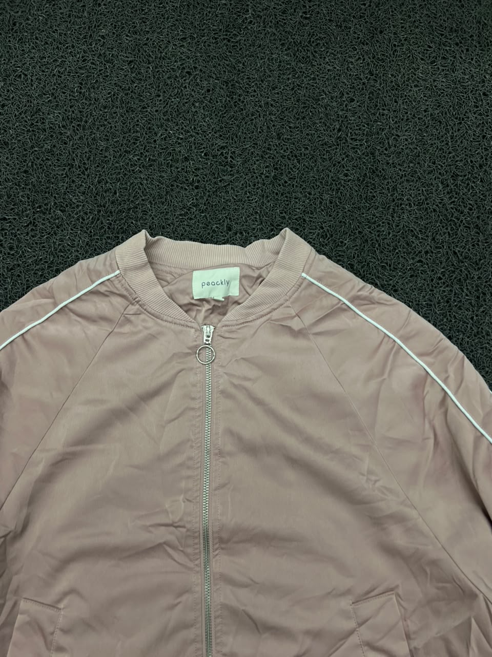 Bomber Jacket with White Piping – Lightweight Zip-Up Casual Outerwear