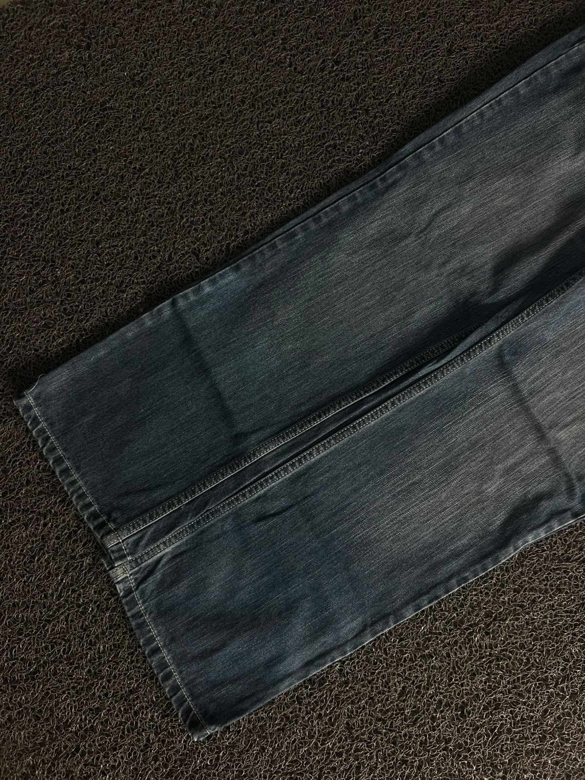Vintage Washed Blue Straight Fit Denim Jeans