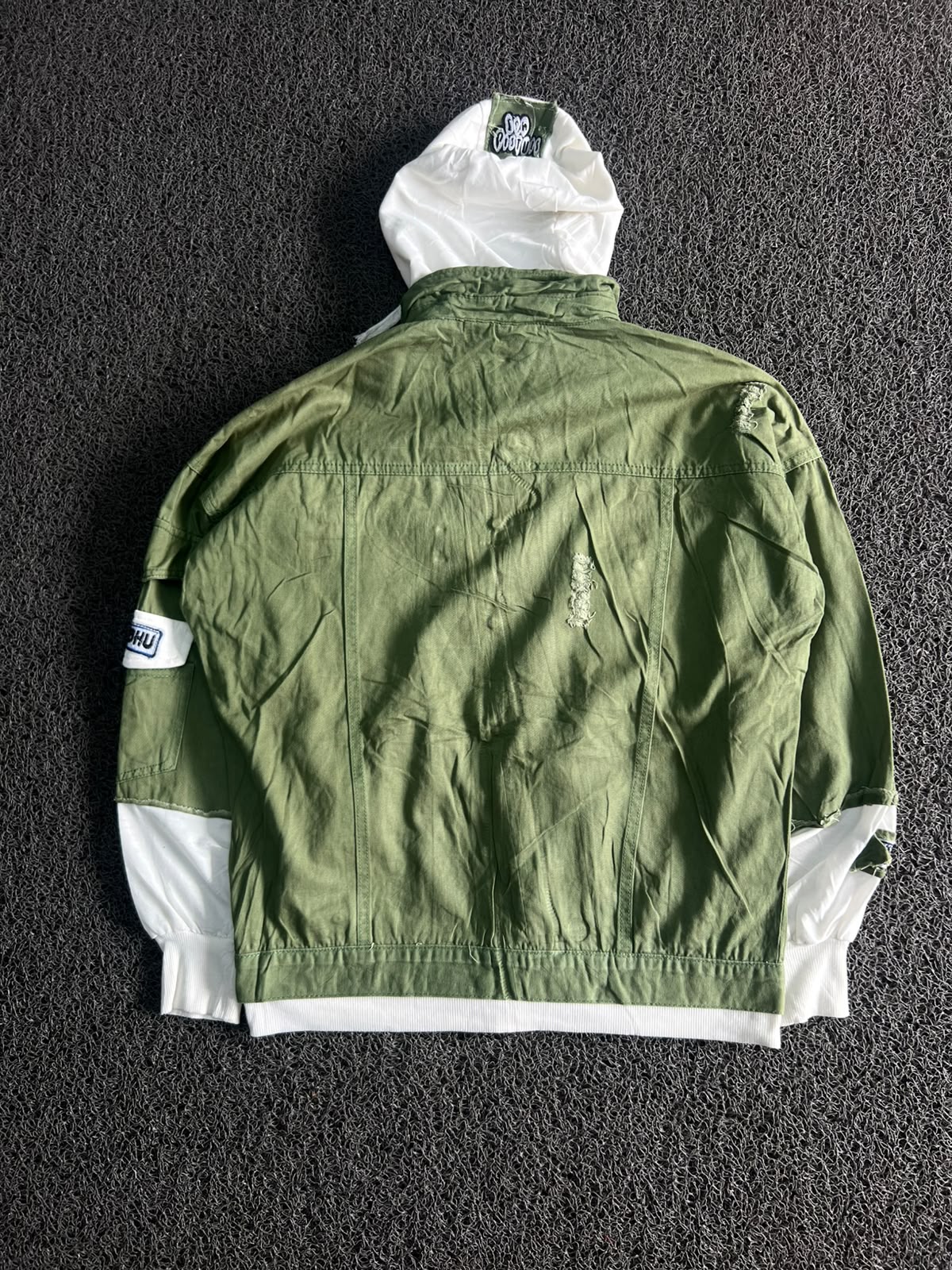 Layered Hooded Denim Jacket – Oversized Streetwear