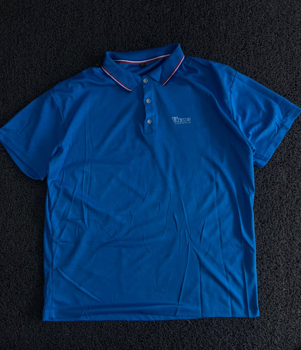 Blue Contrast Collar Polo T-Shirt
