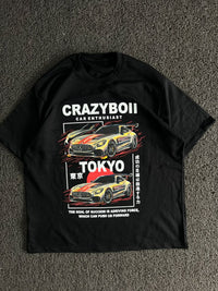 Black Tokyo Car Graphic T-Shirt