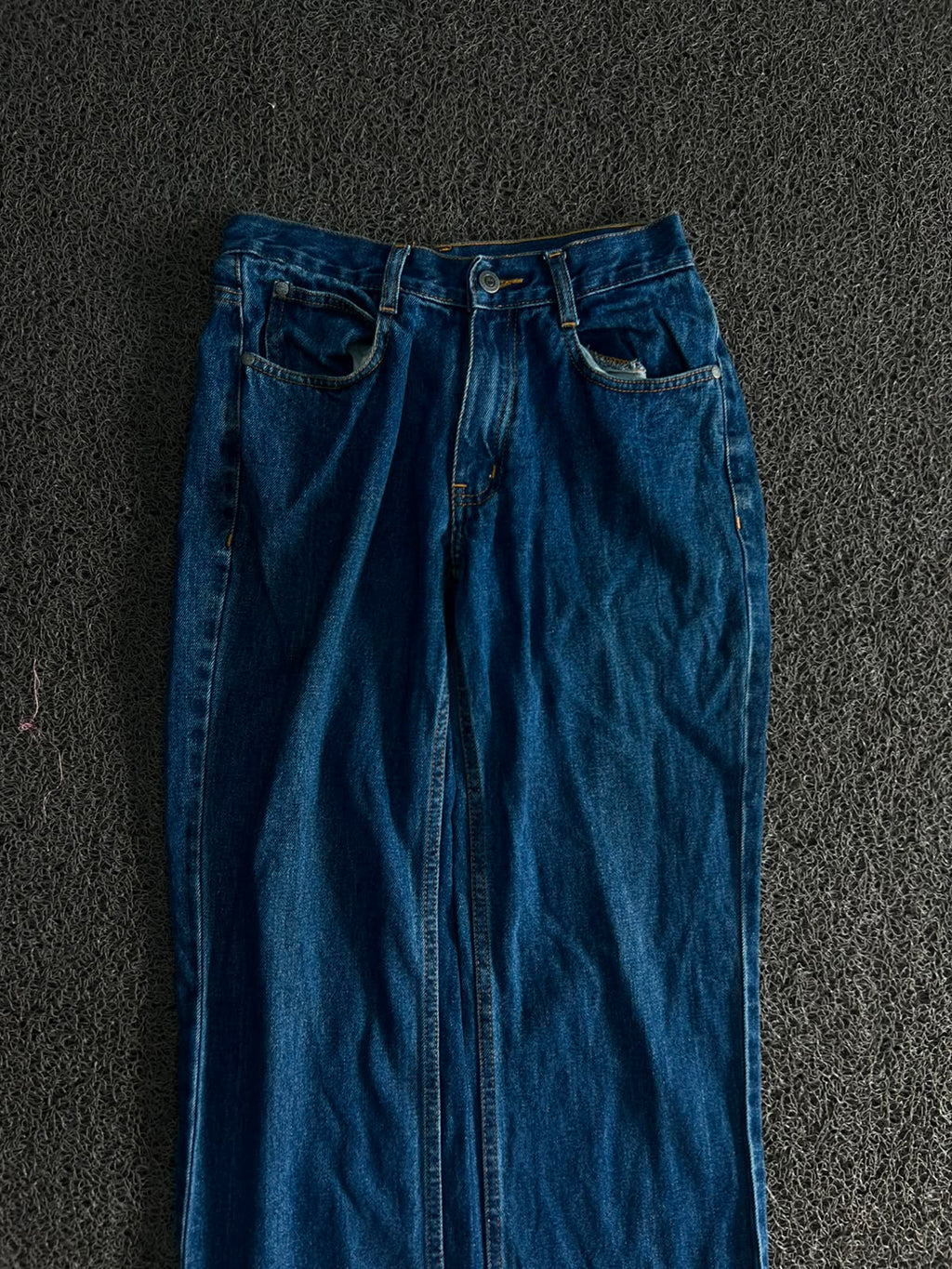 Vintage Dark Wash Wide Leg Thrift Jeans