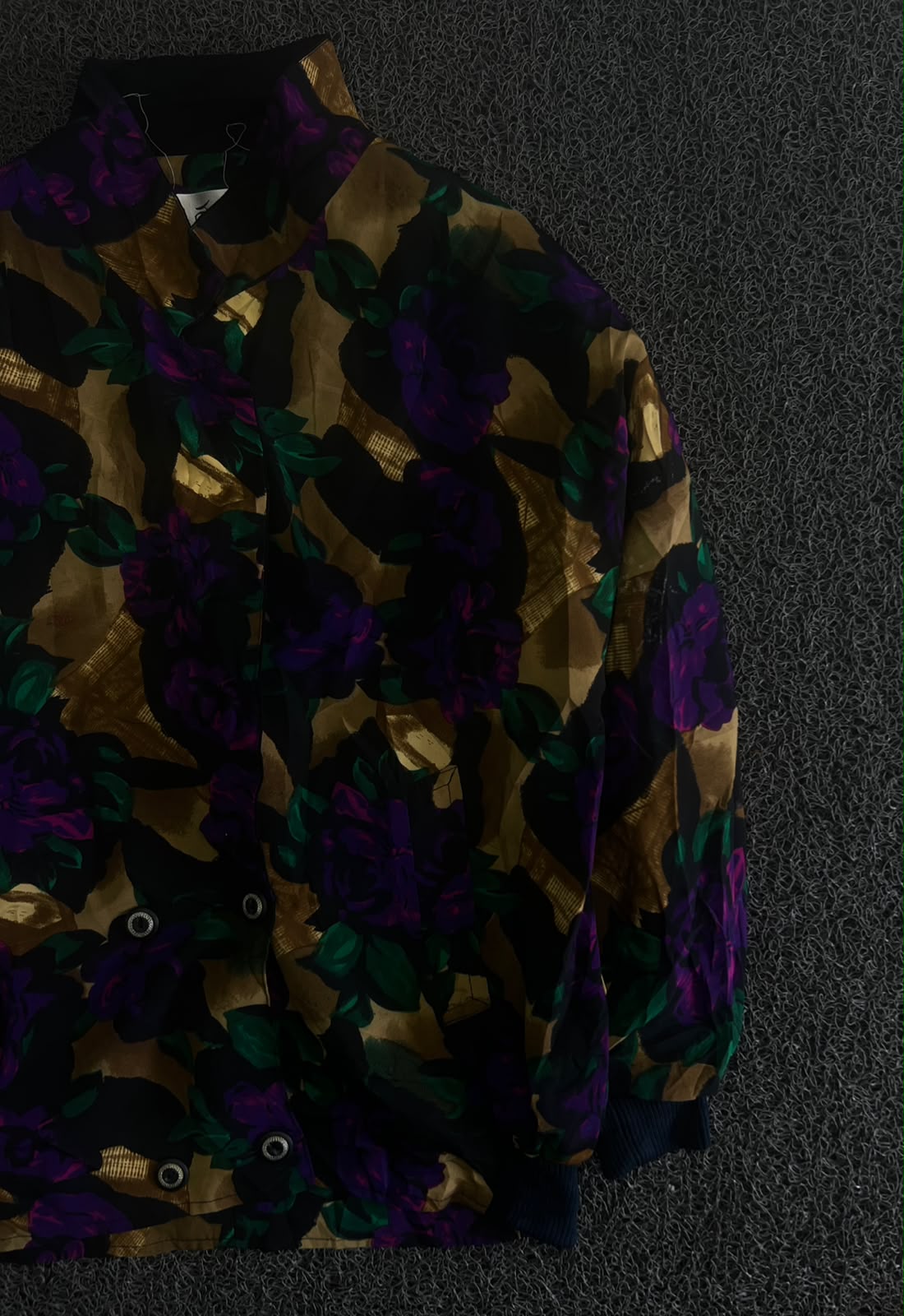 Vintage Floral Print Bomber Jacket