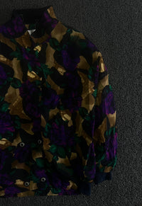 Vintage Floral Print Bomber Jacket