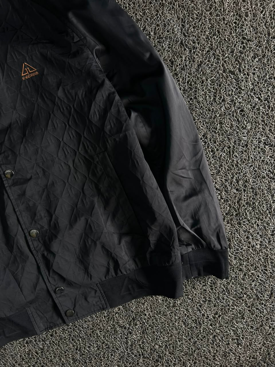 K-Boxing Black Quilted Snap Button Bomber Jacket