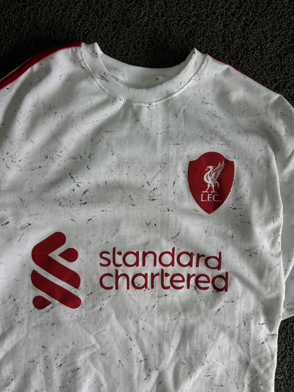 Liverpool FC Virgil #4 White Away Football Tshirt | Standard Chartered | Short Sleeve