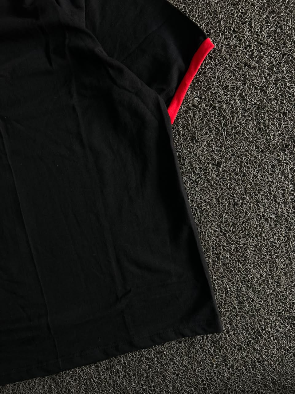 Black & Red Contrast Trim Crew Neck T-Shirt