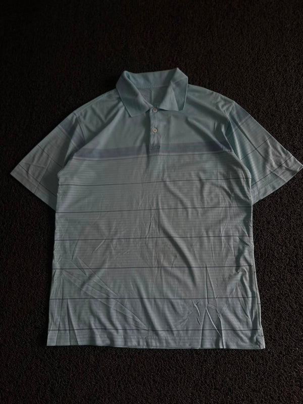 Men's Light Blue Striped Polo T-Shirt – Classic Casual Fit