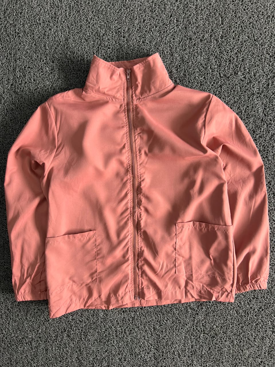 Vintage Peach Lightweight Zip-Up Windbreaker Jacket