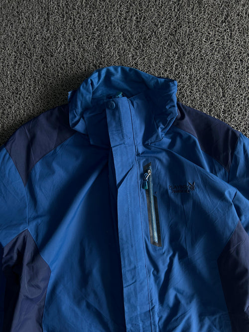 Blue Waterproof Windbreaker Jacket – Full Zip Outdoor Rain & Hiking Shell
