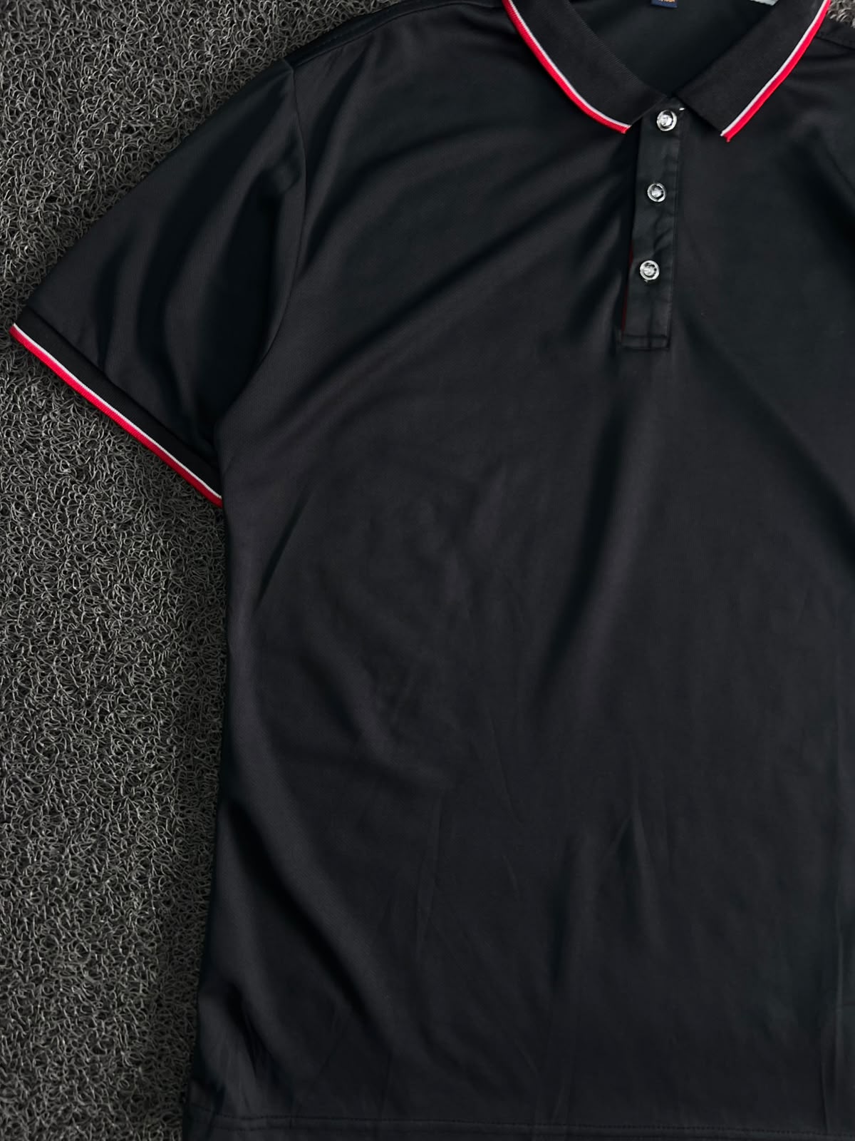 Black Contrast Trim Polo T-Shirt