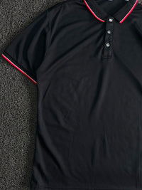 Black Contrast Trim Polo T-Shirt