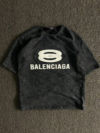T-Shirt – Yellow & White Number 8 Balenciaga Paris Graphic Print