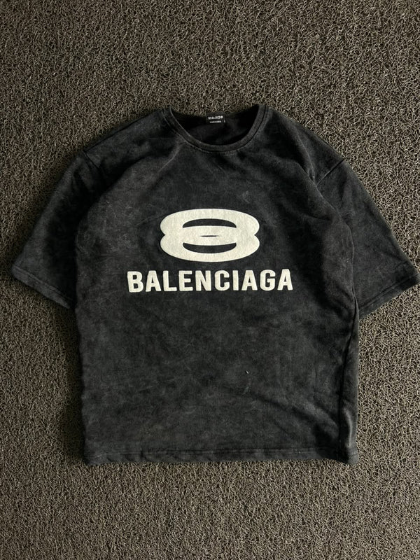 T-Shirt – Yellow & White Number 8 Balenciaga Paris Graphic Print