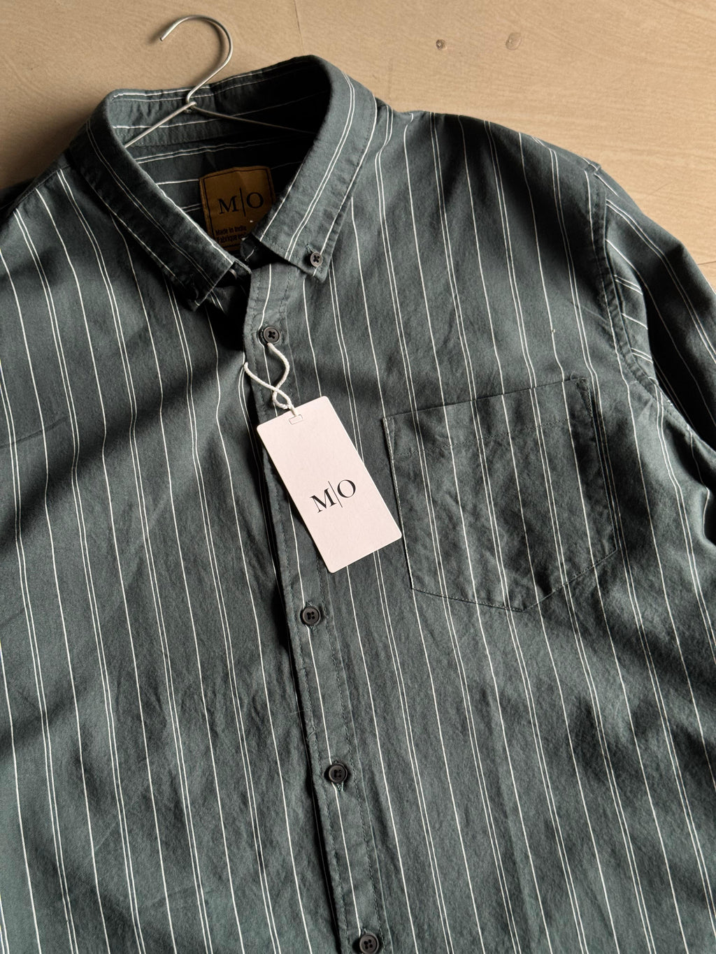 Men’s Pinstripe Long Sleeve Button-Down Shirt