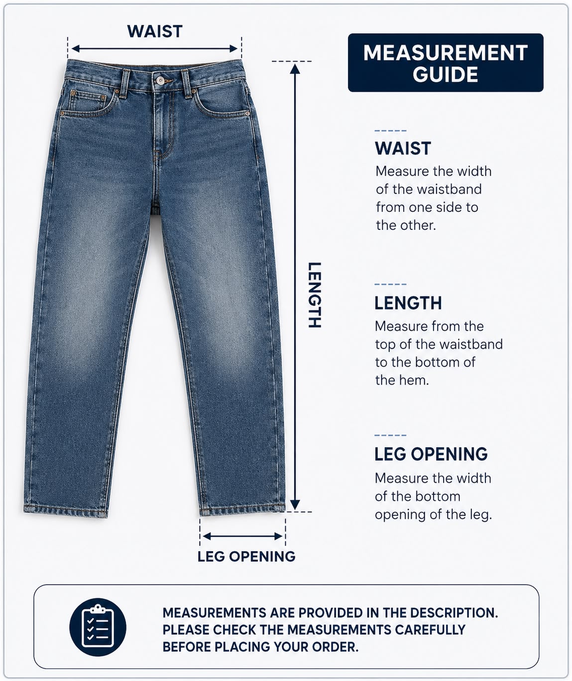 Vintage Blue Wash Straight Fit Denim Jeans
