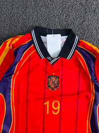 Spain 1998 Retro Home Jersey – Lamine Yamal #19 Long Sleeve Football Jersey