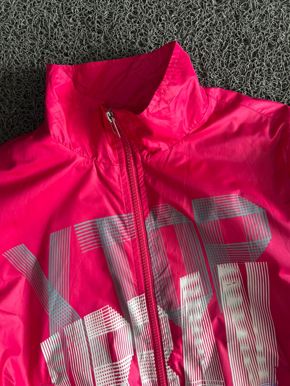 Vintage Neon Pink Graphic Windbreaker Jacket