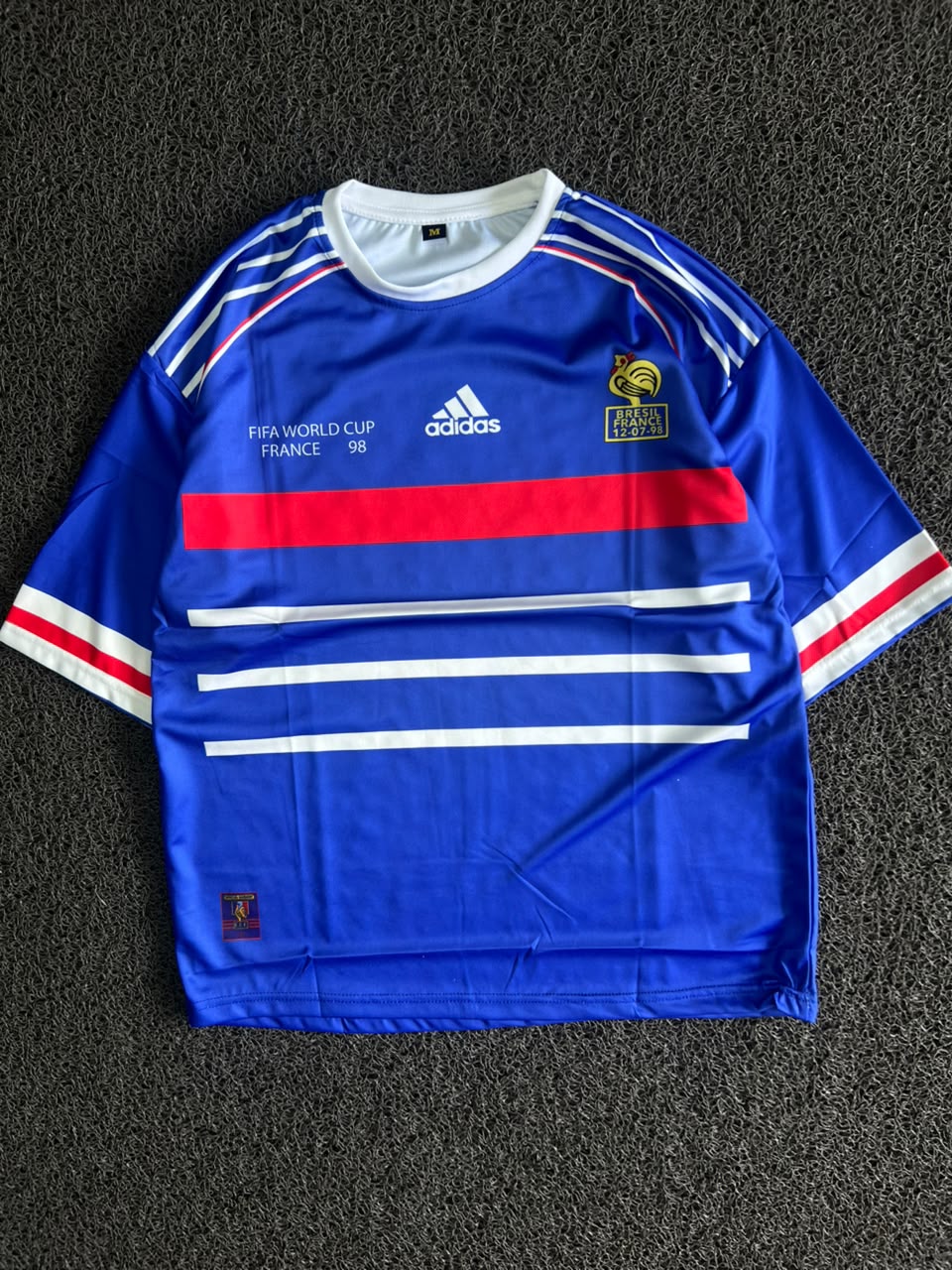 France 1998 World Cup Zidane #10 Adidas Football Five Sleeve Jersey