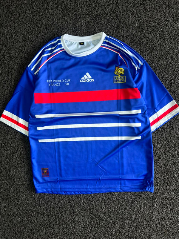 France 1998 World Cup Zidane #10 Adidas Football Five Sleeve Jersey