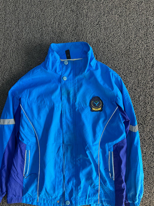 Vintage Blue Colorblock Windbreaker Jacket