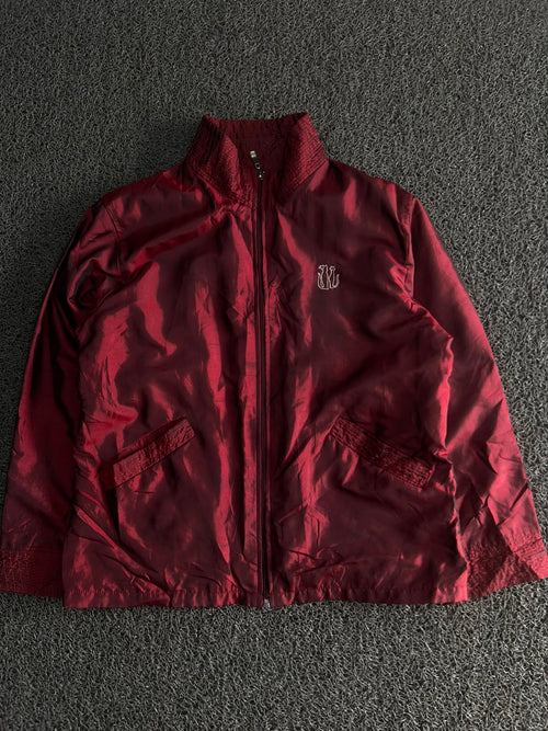 Vintage Full-Zip Windbreaker Jacket with Embroidered Logo