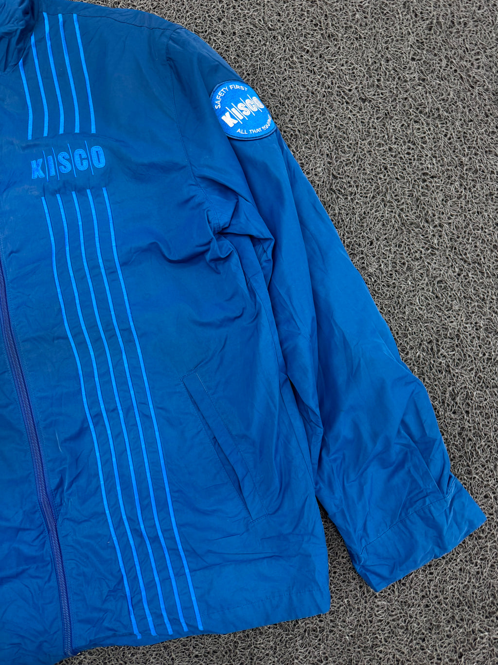 Kisco Blue Lightweight Full-Zip Windbreaker Jacket