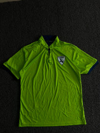 Polo T-Shirt with Stand Collar, Button Placket & Contrast Trim