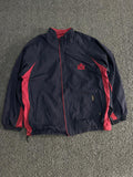 Navy & Red Lightweight Zip-Up Windbreaker Jacket – Stand Collar Casual Sports Outerwear