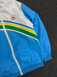 Vintage Blue & White Retro Track Jacket