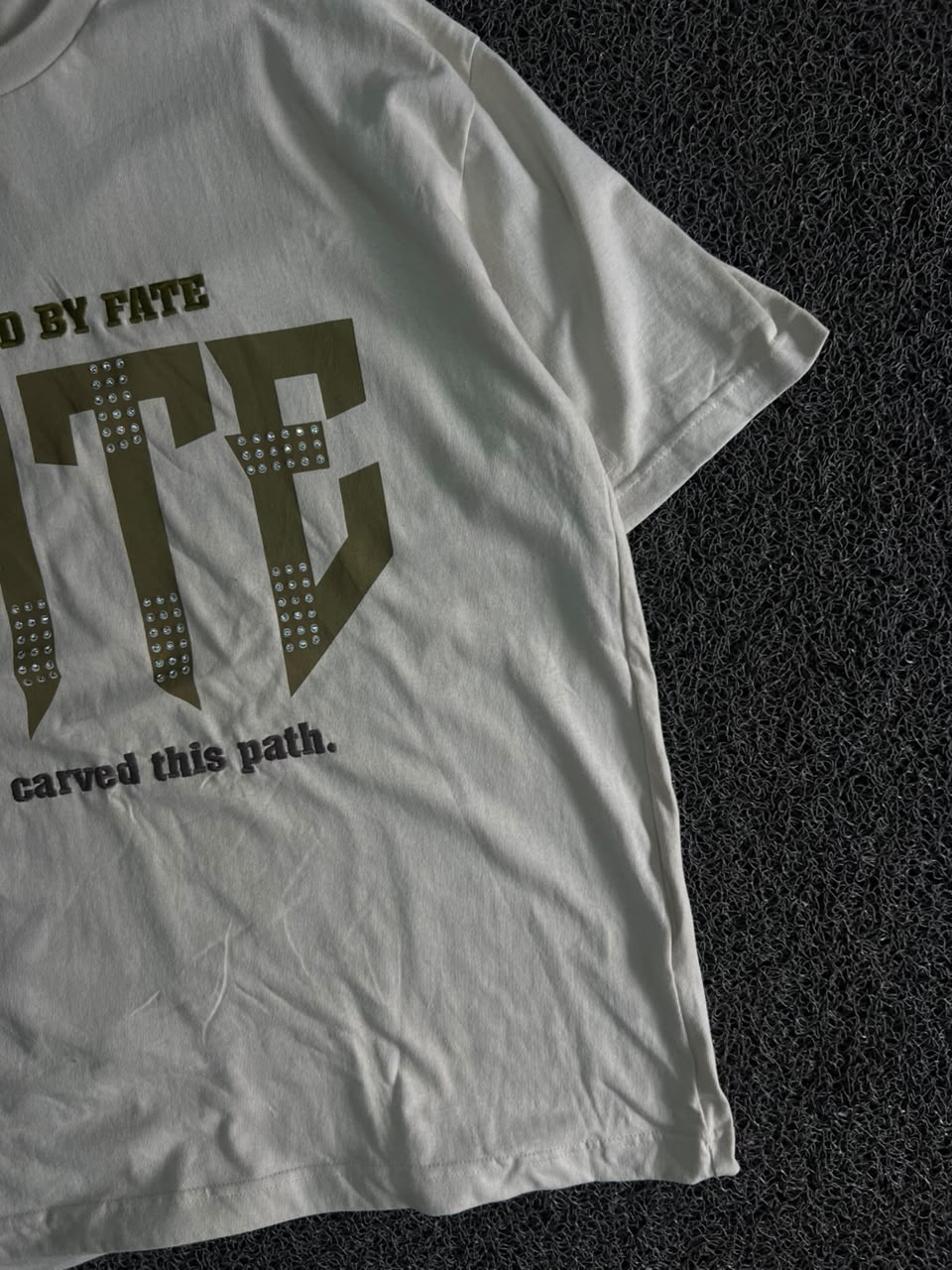 Crossed By Fate Graphic Oversized T-Shirt – White Streetwear Double-Sided Print Tee