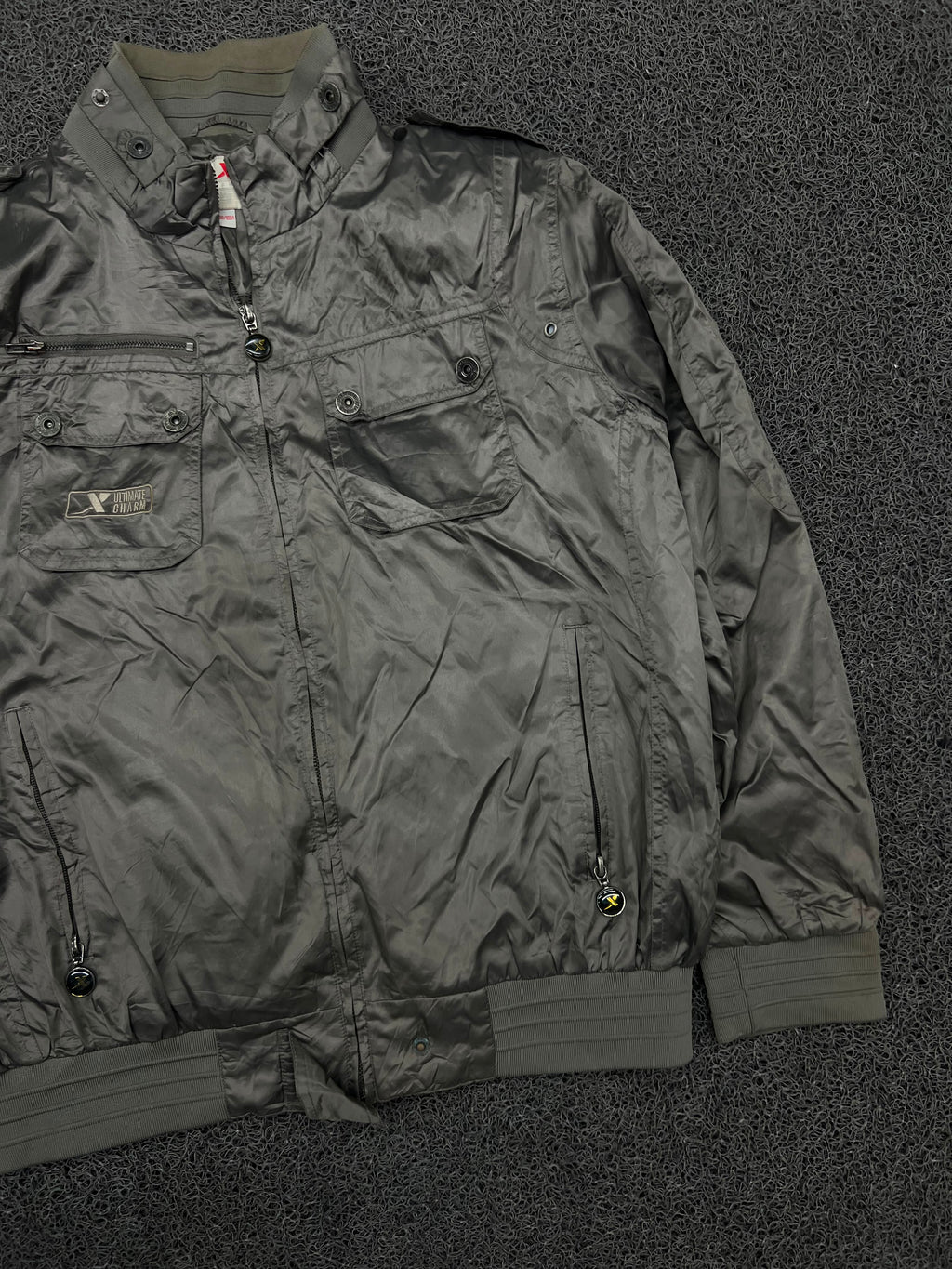 Ultimate Biker Olive Green Lightweight Zip-Up Bomber Jacket