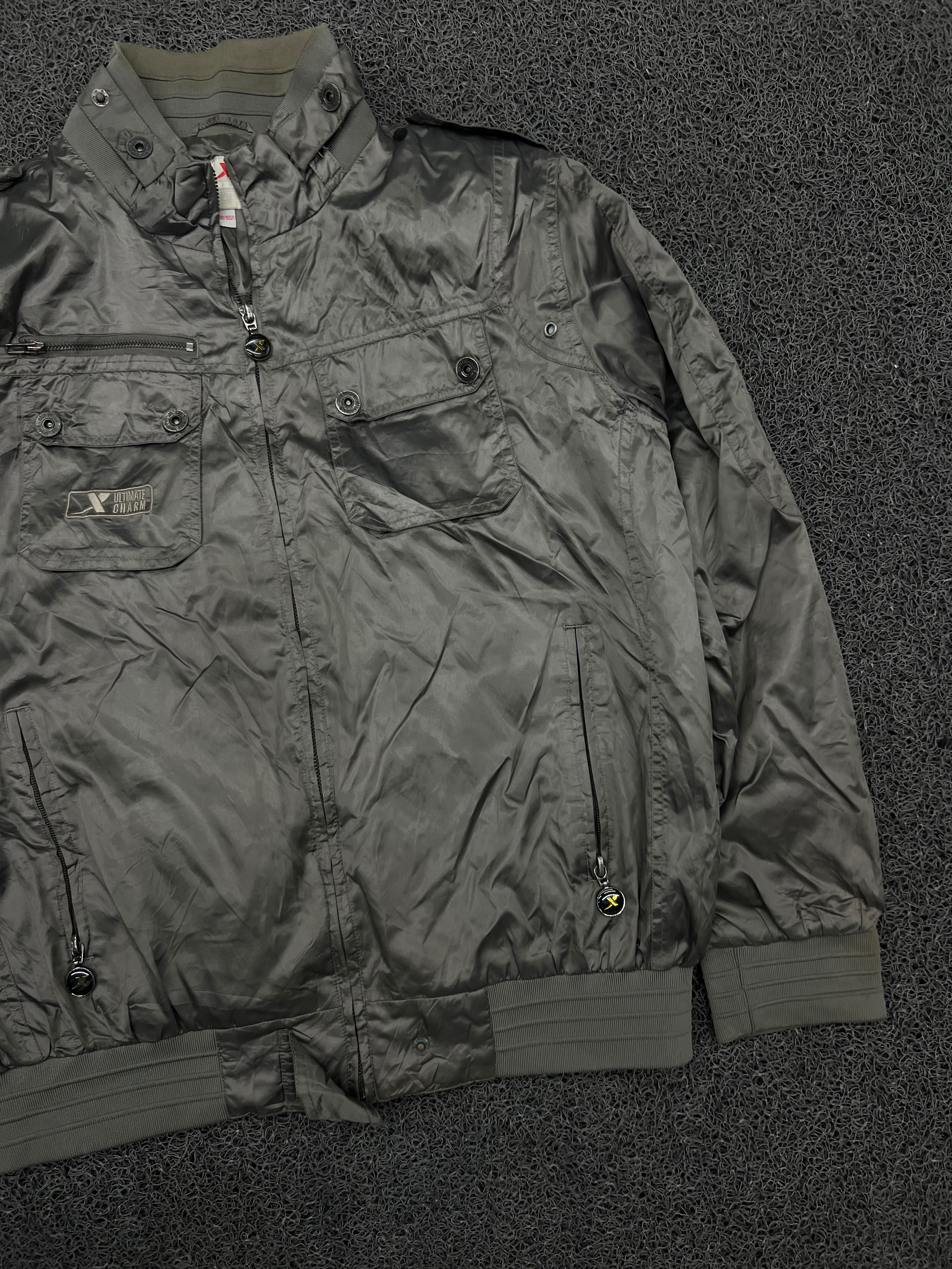Ultimate Biker Olive Green Lightweight Zip-Up Bomber Jacket