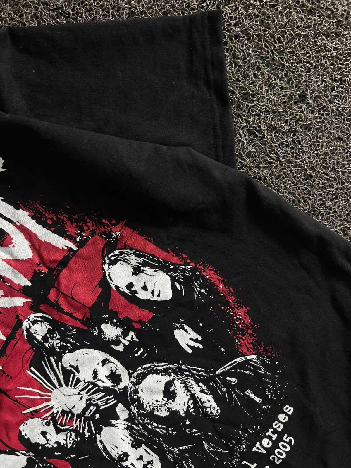 Black Slipknot Graphic Print T-Shirt – Subliminal Verses World Tour 2005 Design