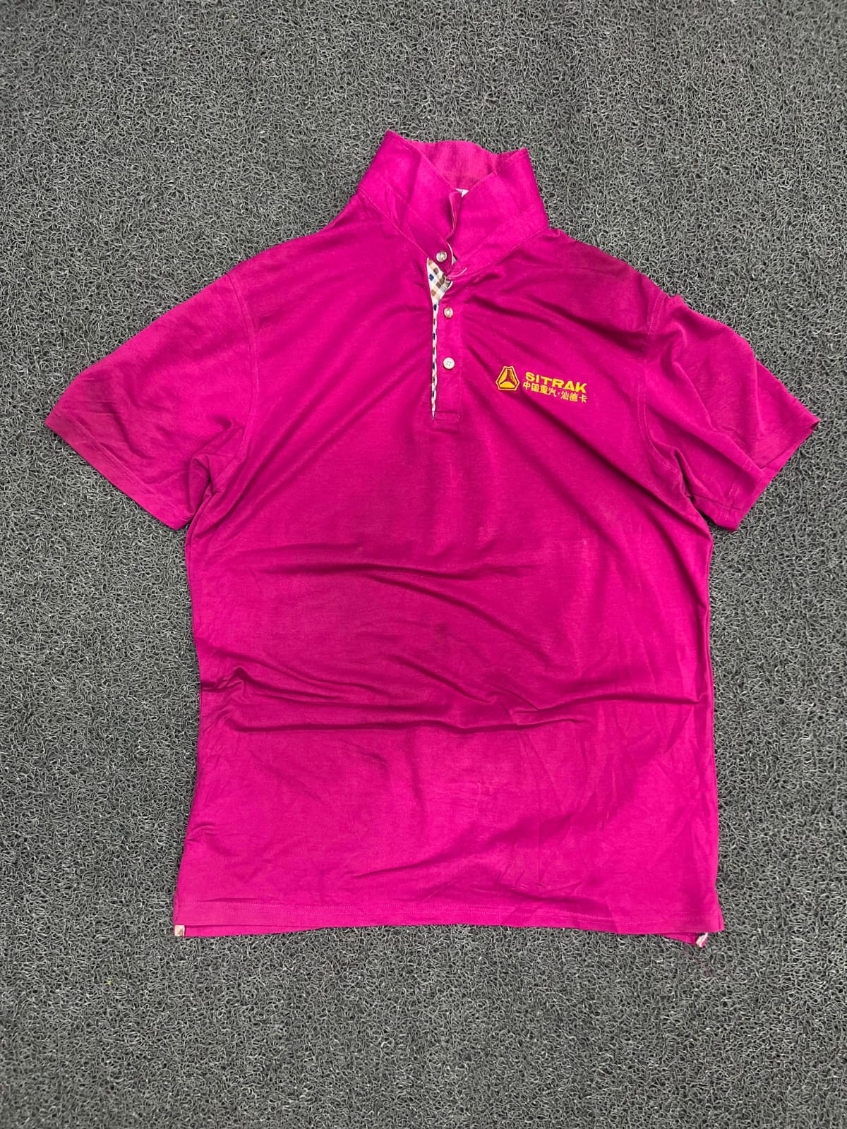 Men’s Polo T-Shirt with Mandarin Collar & Embroidered Logo