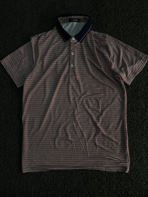 Men’s Lisha Striped Polo T-Shirt with Contrast Collar