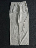 H&M Cream Canvas Wide-Straight Jeans