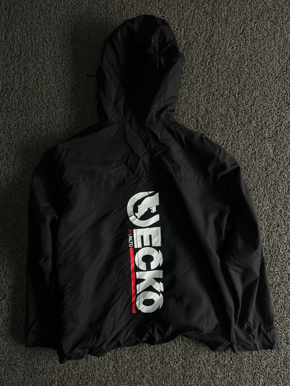 Vintage ECKO Black Hooded Windbreaker Jacket