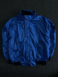 Vintage Blue Nylon Bomber Jacket ⚠️ Small Stains