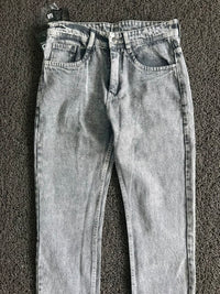 Dior Grey Acid Wash Slim Straight Denim Jeans