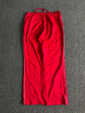 Vintage Red Wide Leg Track Pants – Women's Casual Sportswear with Drawstring Waist
