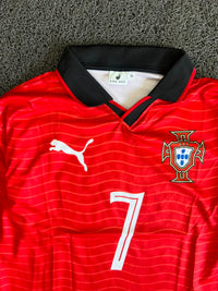 Puma Portugal Cristiano Ronaldo #7 Home Football Jersey – Red Collared Edition / FIVE SLEEV