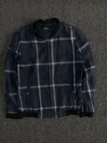 Windowpane Check Bomber Jacket – Full Zip Lightweight Casual Jacket