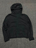 Black Lightweight Hooded Windbreaker Jacket – Full Zip Minimalist Outerwear