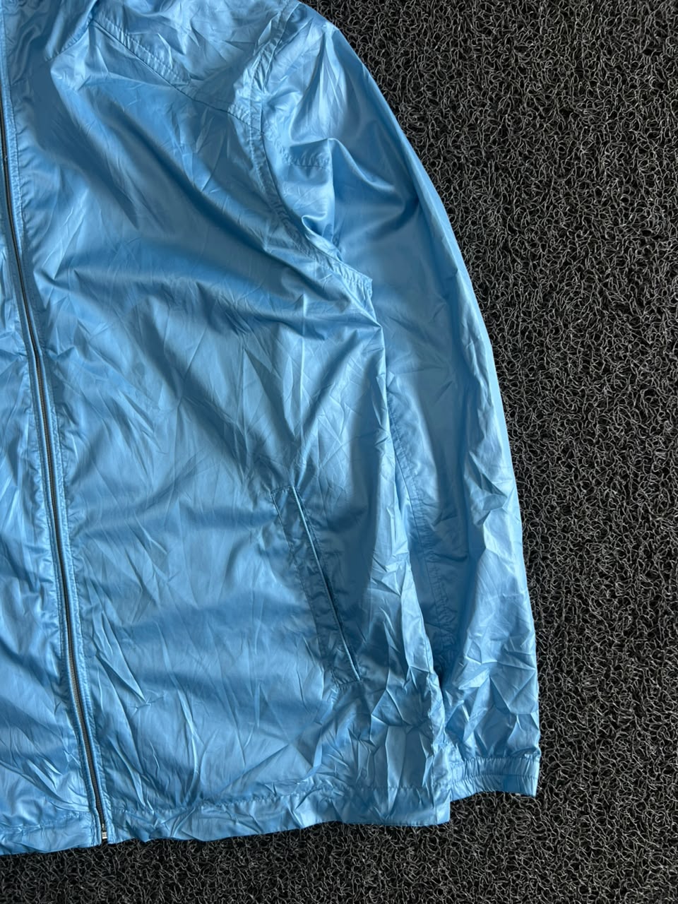 Sky Blue Lightweight Hooded Windbreaker Jacket