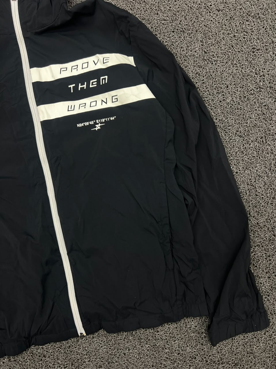 Prove Them Wrong Black Hooded Windbreaker Jacket