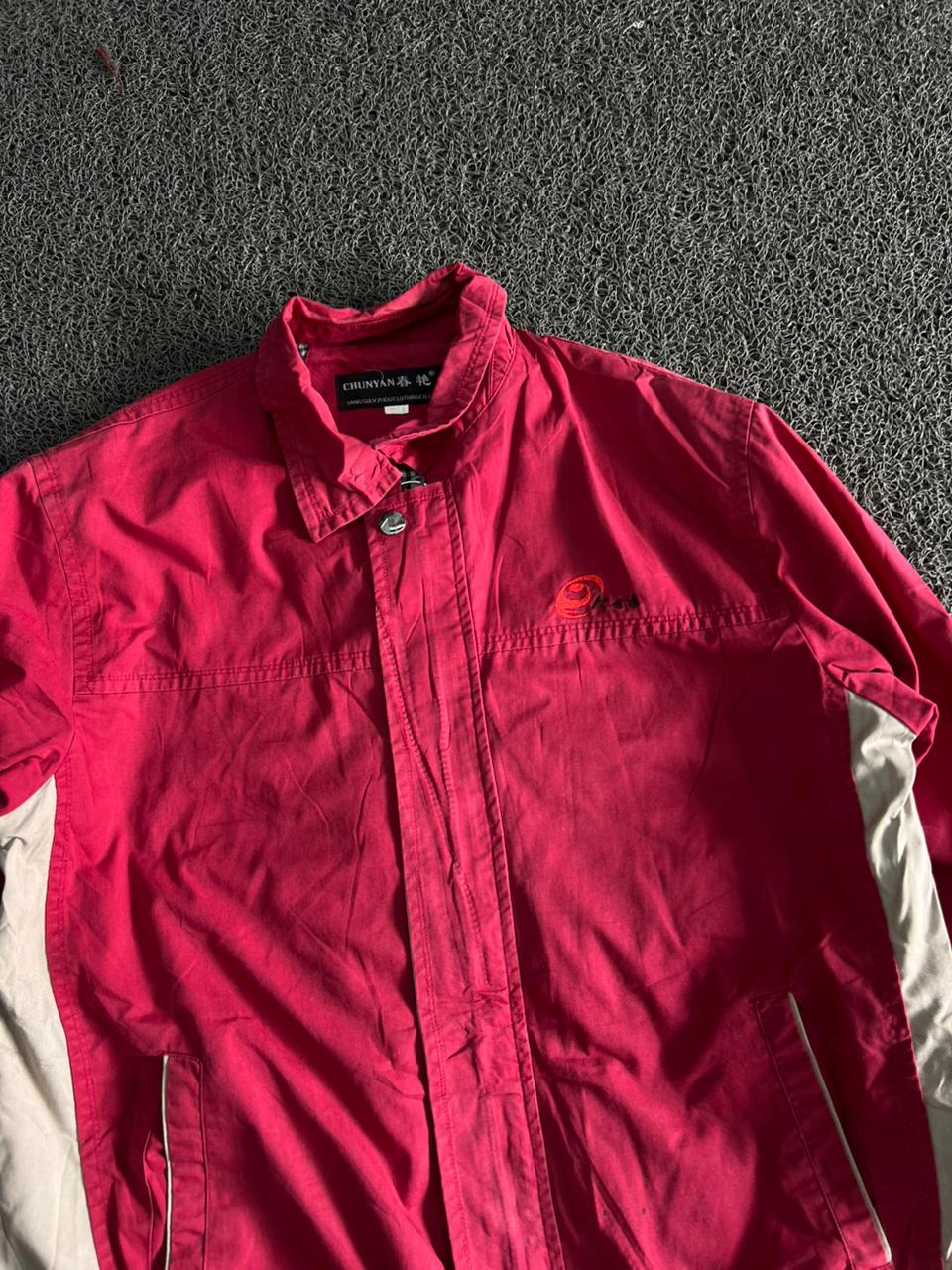 Vintage Christian Dior Sport Red & White Lightweight Zip Jacket – Men's Casual Windbreaker